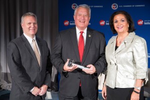 Speaker Tim Armstead, Senate President Bill Cole, and Lisa Ricard, President, U.S. Chamber Institute for Legal Reform