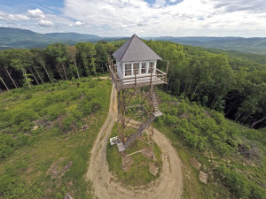 The Thorny Mountain Fire Tower is a 53-foot steel tower with a 360-degree view. Photo by West Virginia Department of Commerce.
