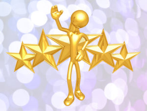 Gold figure with 5 gold stars