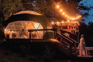 Couples Firelight Creekside Dome