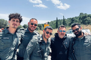 Maxim Fisher with a border infantry unit at the West Bank.