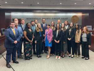 WVU College of Law clinic students visit the Monongalia County Circuit Court.
