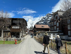 A car free village at 5,450 feet above the Lauterbrunnen Valley.
